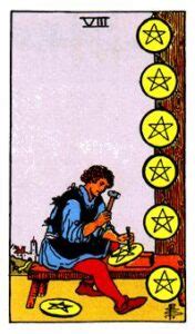 星八|塔罗牌：星币八（Eight Of Pentacles）正位/逆位牌义。